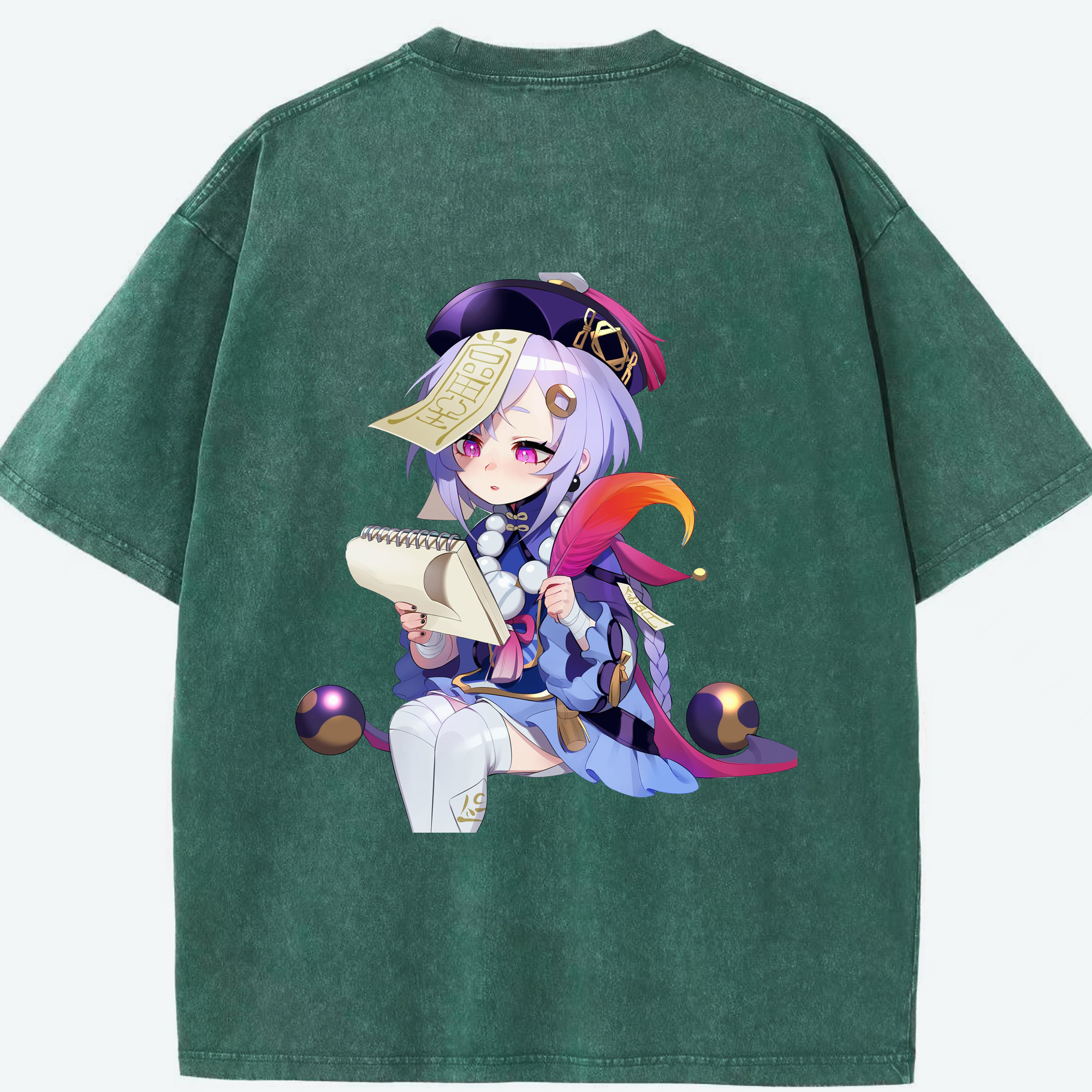 げんし神 七七 なな  genshin Nana 綿100% ヴィンテージ風 半袖Tシャツ（背面プリント）